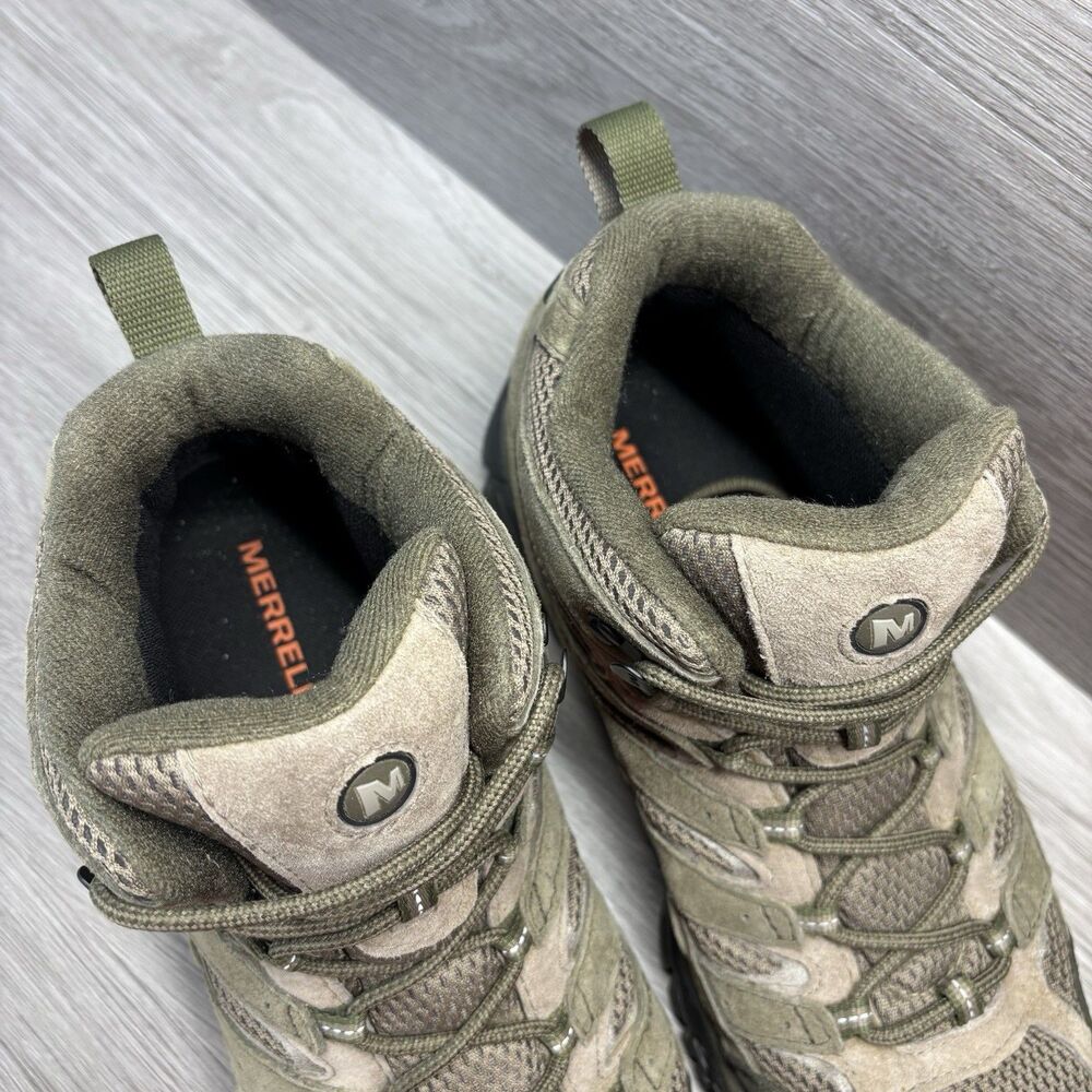 Merrell Moab 2 Mid Boots Mens 10 Green Waterproof Vibram Gorpcore Hiking Trail - Picture 10 of 12